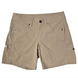 Kuhl Shorts Free Range Tan Outdoor Hiking Pockets Quick Dry size 4